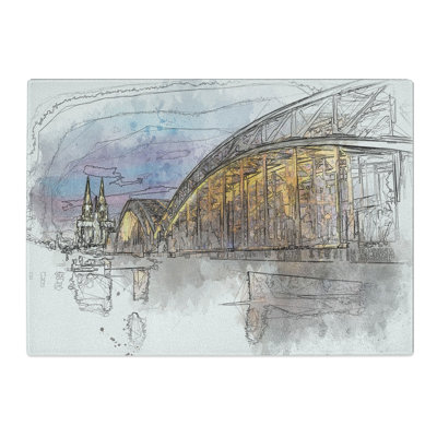 Tempered Glass Cologne Cathedral and the Hohenzollern Bridge Chopping Board