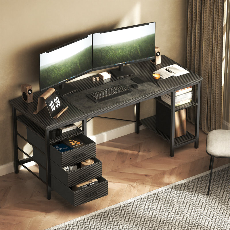 Bureau d'écriture, H 29,52 po x l 47 po x P 23,62 po, Noir
