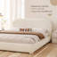 Lit tapissier très grand au design moderne et simple, tête de lit rembourrée confortable, structure porteuse robuste, revêtement en tissu doux