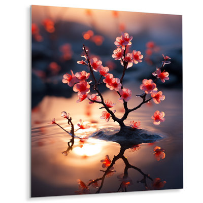 «Cherry Blossoms At Dawn Morning Sun» - impression d'art mural cerisier en fleurs