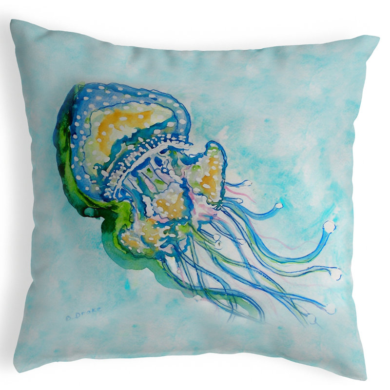  Housse et insert de coussin carré d'extérieur Jelly Fish