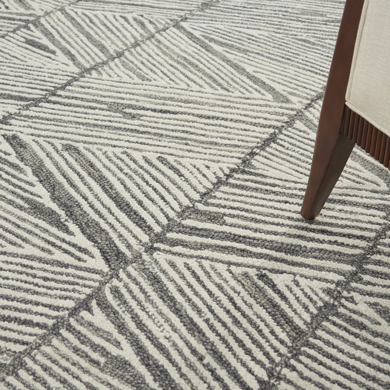 Helma Geometric Wool Hand Woven Area Rug, Rectangle 236 x 297cm
