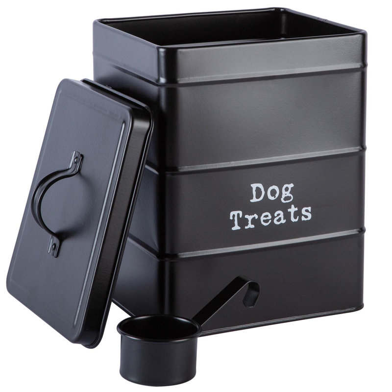 Harbour Housewares - Vintage Metal Dog Treats Canister, Black
