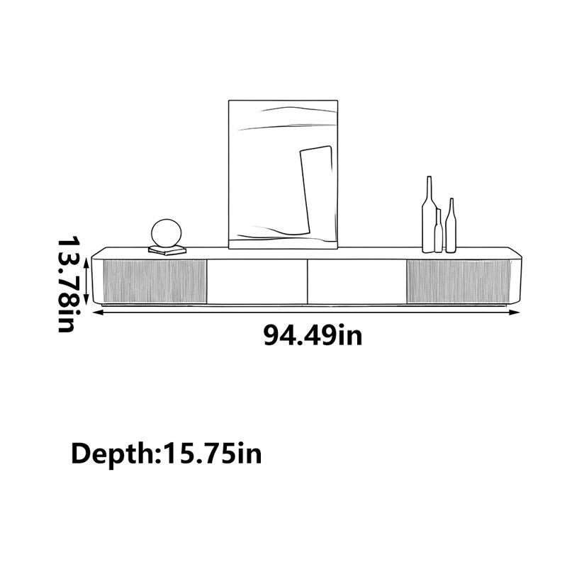 Meuble télé classique, 94.49"