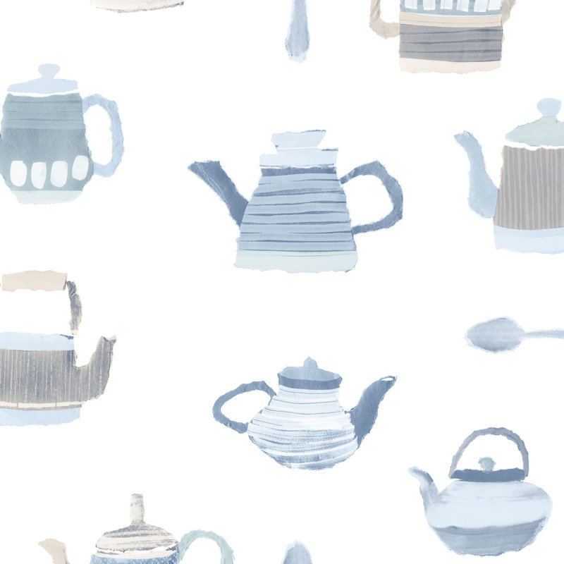 Batty 10m x 52.8cm Matte Paste the Wall Wallpaper Roll, Blue/Beige