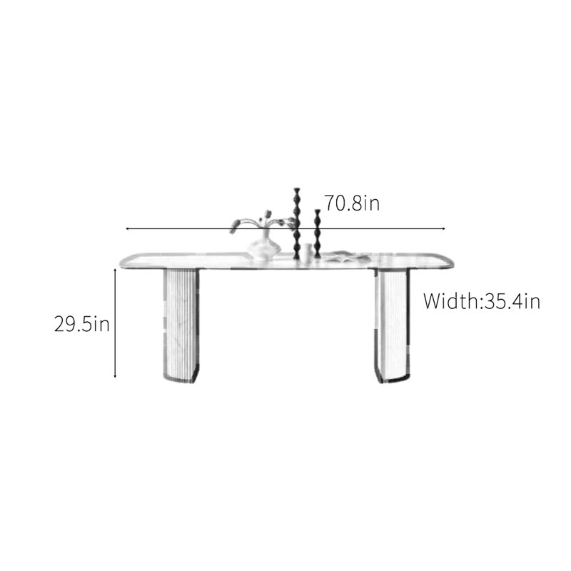 Pieds en bois massif pour la table de salle à manger, Brun, H 29,5 po x L 70,8 po x l 35,4 po