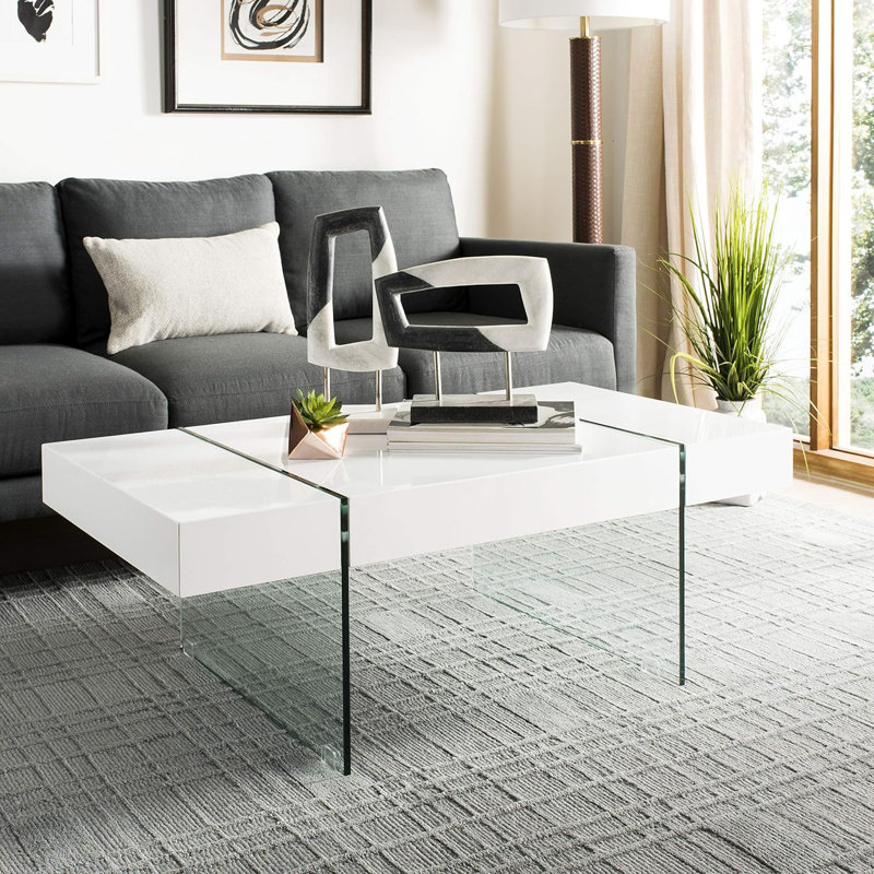 Table basse avec pieds en verre
