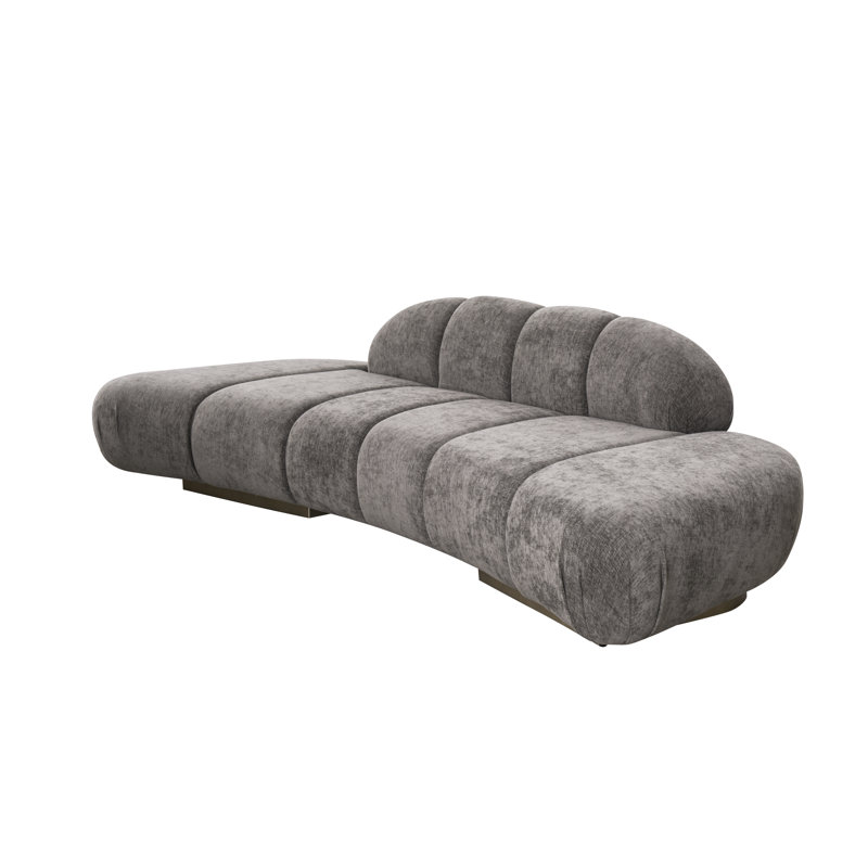 Canapé Le Croissant, Brown Chenille