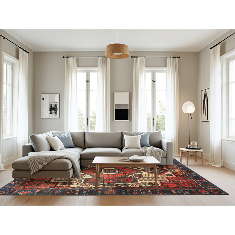 Tapis rouge à motif sud-ouest, Rectangle 8 pi x 10 pi