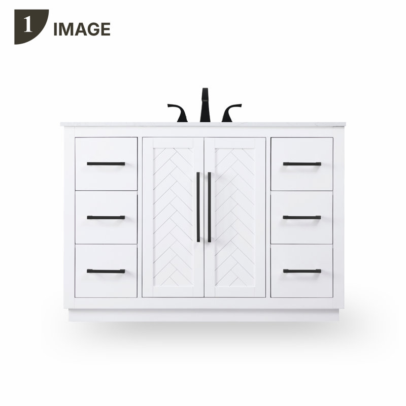 48 inch Single Bathroom Vanity, White