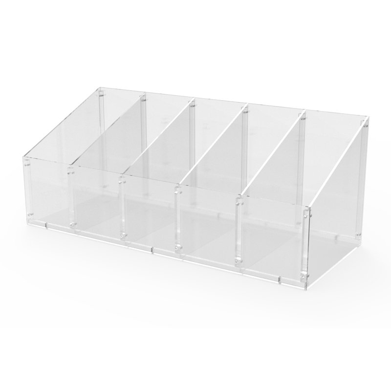 FixtureDisplays® 24 X 8 X 8", 5-Slot Divided Candy Bulk Bin Clear Acrylic Countertop Display Assembly Video in Descripion 100808