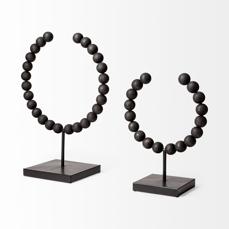 Shira Abstract Figurines & Sculptures, 15.6" H x 11.8" W x 6.1" D, Black