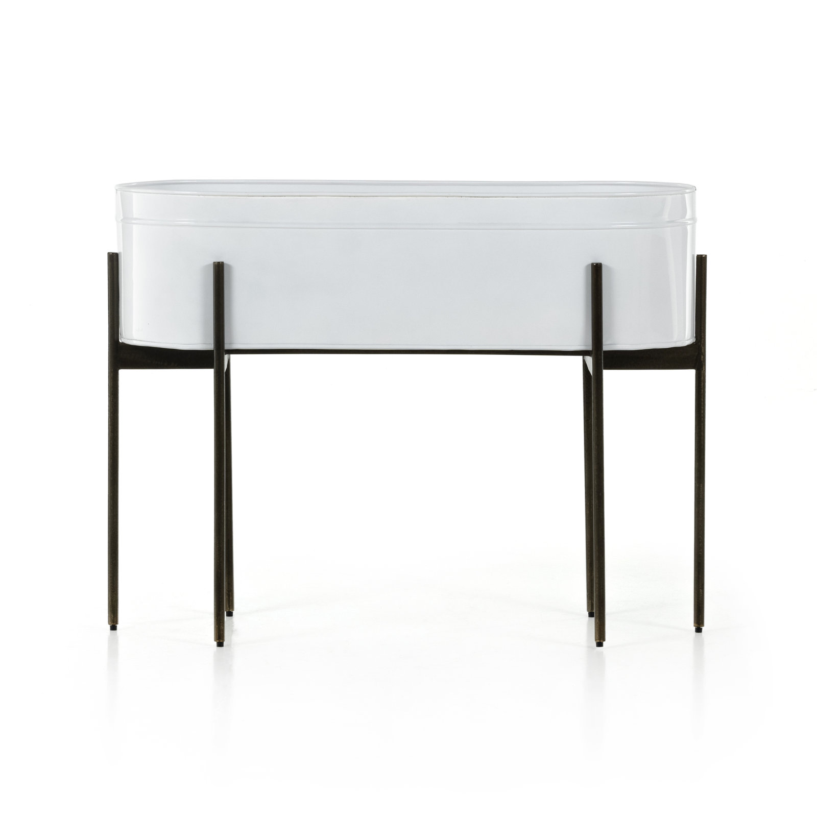 Florean Metal Pot Planter, White