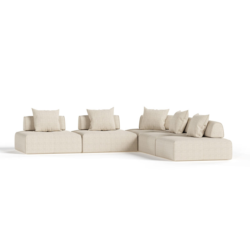 Canapé modulaire en L sans accoudoirs de 127,5 po Tanieka