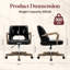 Chaise de bureau pivotante à hauteur ajustable avec roulettes - siège à dossier moyen en tissu, base en bois-636288513-636288514