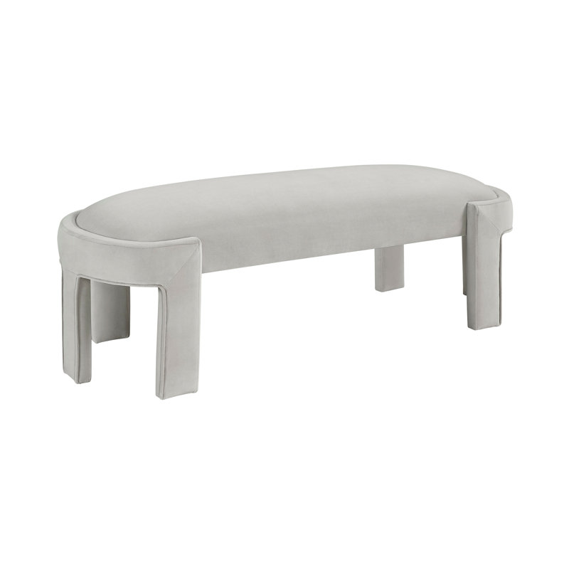 Soft - Touch Taupe Velvet Bench, Plywood Frame, 54" Overall Size, 300Lb Capacity For Living Room Accent Elegant And Comfortable 54"X20"X19"H, Decor