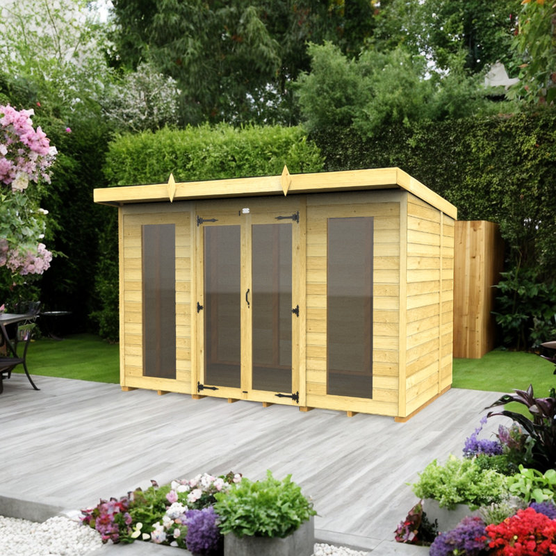 10ft x 6ft Pent Summer House (Full Height Window)