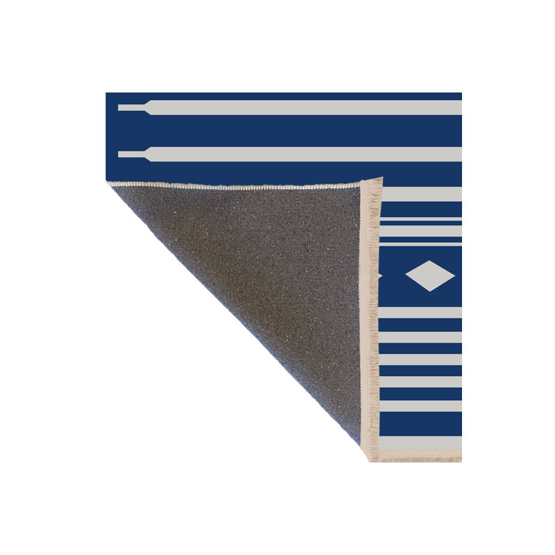 Tapis bleu lavable à la machine, Tapis de couloir 2 pi 6 po x 9 pi 10 po inclus