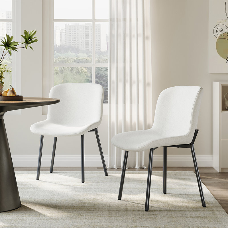 Heinen 40cm H Tufted Velvet Upholstered Wing Back Side Chair in White