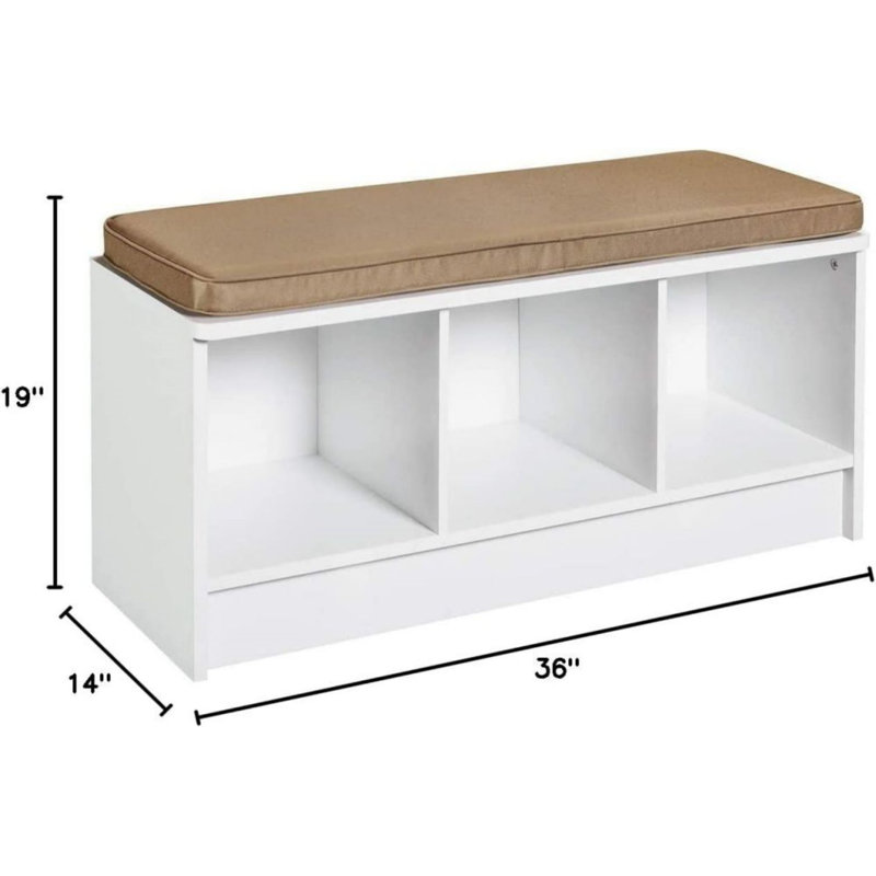Cubeicals 3-Cube Storage Bench, White, White