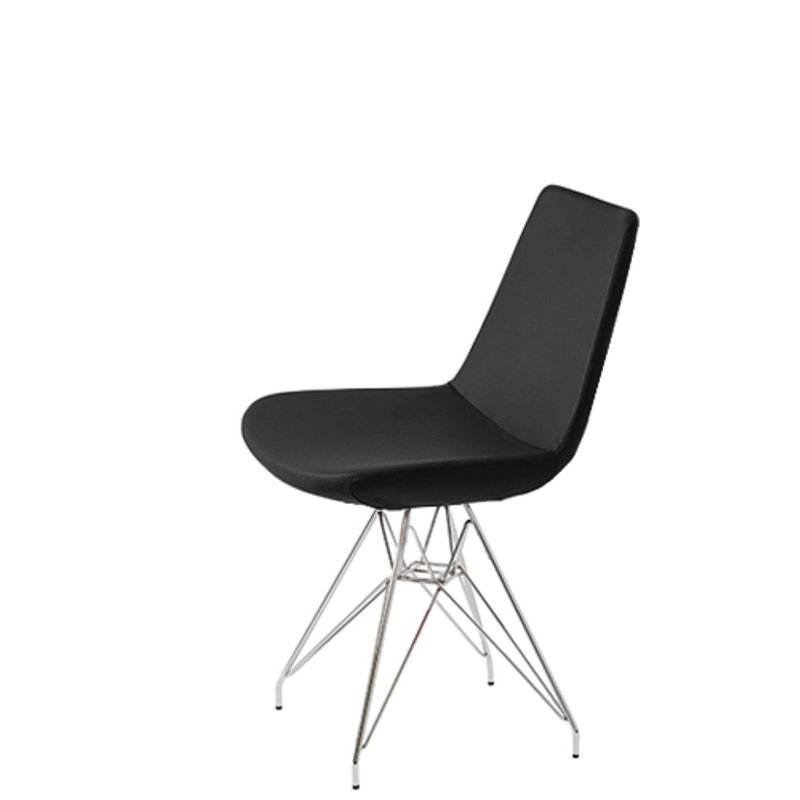 Chaise d'appoint rembourrée Shinkle, Similicuir noir