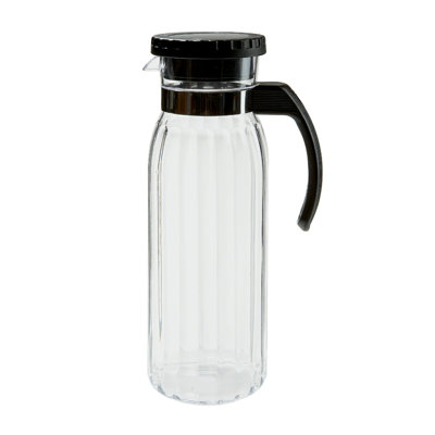 GET BW-1025-PC-CL Plastic Juice / Beverage Decanter Jars with Lids, 8 oz, Clear (Set of 12)