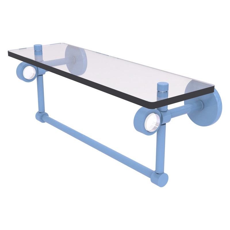 Tablette flottante avec barre à serviettes Clearview, H 6,2 po x l 16 po x P 5,65 po, Bleu troll plat