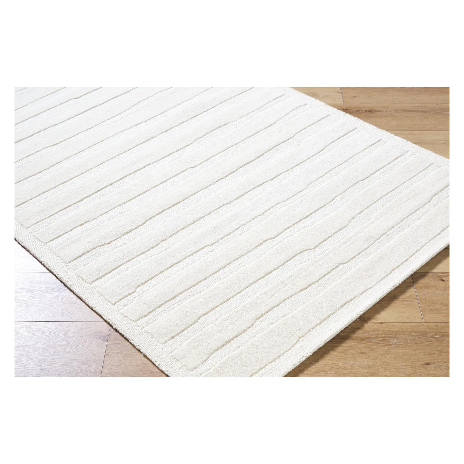 Polett Hand Tufted Wool Beige Rug, Rectangle 8' x 10'