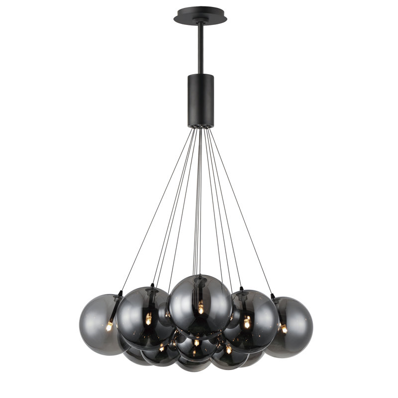 Luminaire suspendu 12 lumières Celica, Noir