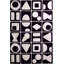 Tapis décoratif noir en polyester géométrique tissé à la machine-592809798