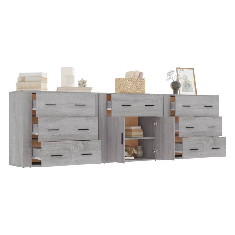 Tidioute 33 Cm Wide 7 Drawer Sideboard, Grey Sonoma