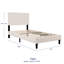 Lit plateforme double en bois massif avec tête de lit rembourrée, sans sommier, montage facile, beige-328378484-328378482