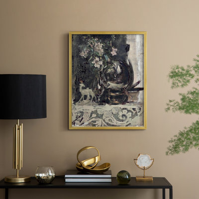 «Vintage Floral Print», reproduction encadrée en bois massif