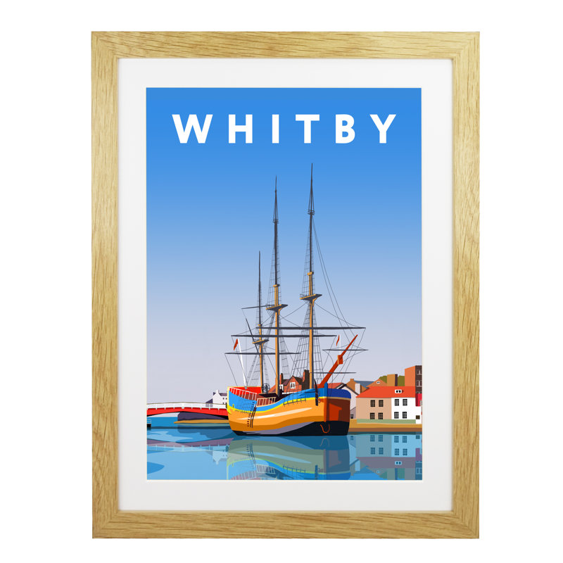 'Whitby 5' by Richard O'Neil - Print, Oak Wood Frame, 43.5 cm H x 33.5 cm W x 2.2 cm D