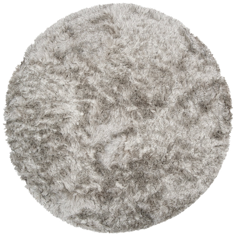 Morrell Shag Hand Tufted Performance Solid Color Rug, Round 8'