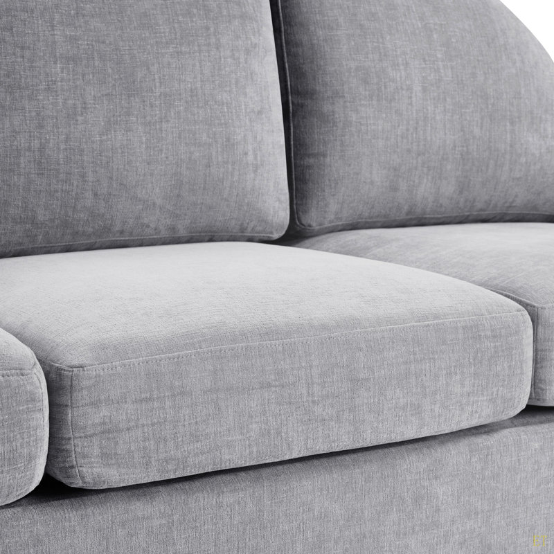 Modern 3-Seater Sofa 84.7" Sofa Couch  Upholstered Sofa With Curved Backrest For Living Room Or Small Space, Gris