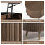 Table basse ovale avec plateau relevable, table centrale cannelée de 42,5 po avec compartiment caché et pieds en bois massif, tables basses décoratives de style Mid-Century pour le salon, appartement, noyer-1425173872