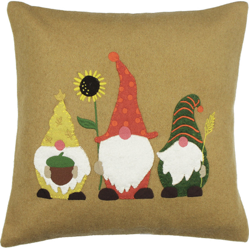  Coussin décoratif en feutre de laine dorée
