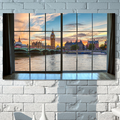 " Westminster and Big Ben in London, England Window " Print