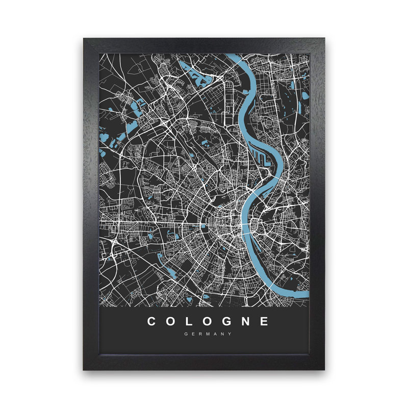 Cologne - Print, Black Paper, 63cm H x 46cm W x 3cm D