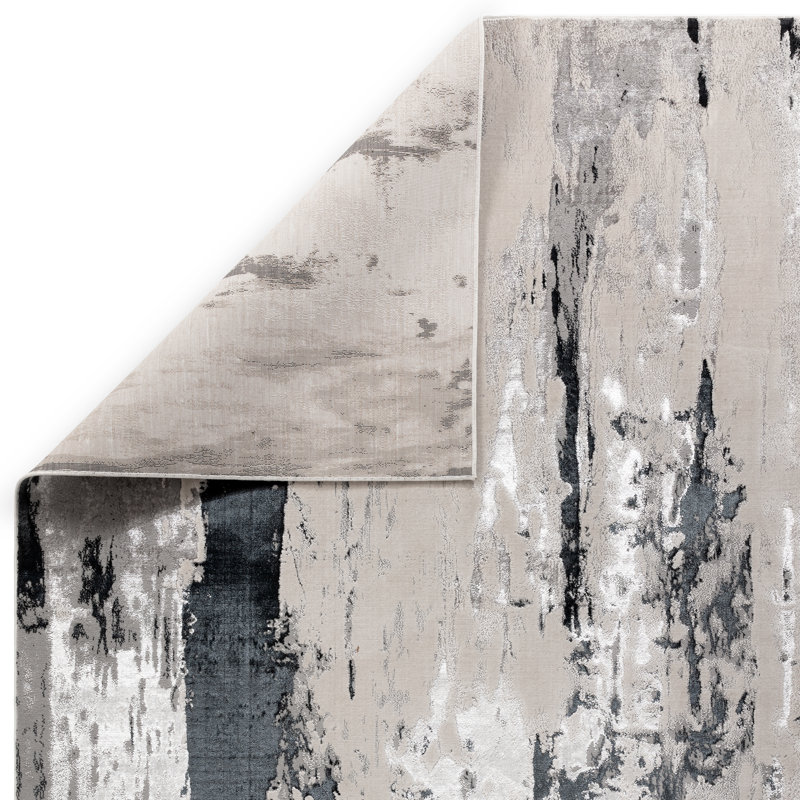 Aurora AU10 Glacier Metallic Beige/Charocal Area Rug, Rectangle 160 x 230cm