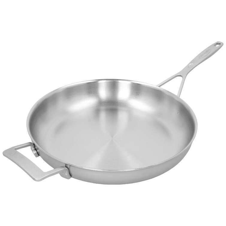 Demeyere Essential 5-ply 12.5-inch Stainless Steel Fry Pan with Lid