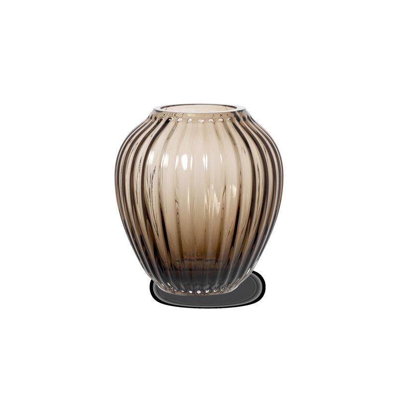 Hammershøi Handmade Glass Table Vase, 5.5" H x 5.1" W x 5.1" D, Walnut