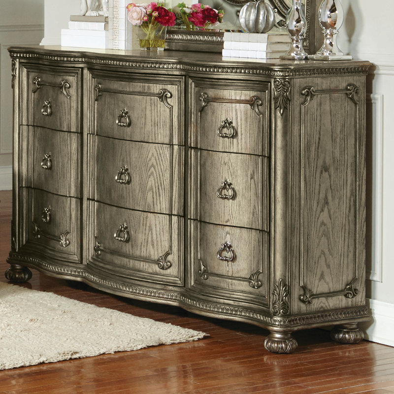 Blissfield 68'' W 9 - Drawer Dresser, Translucent Platinum