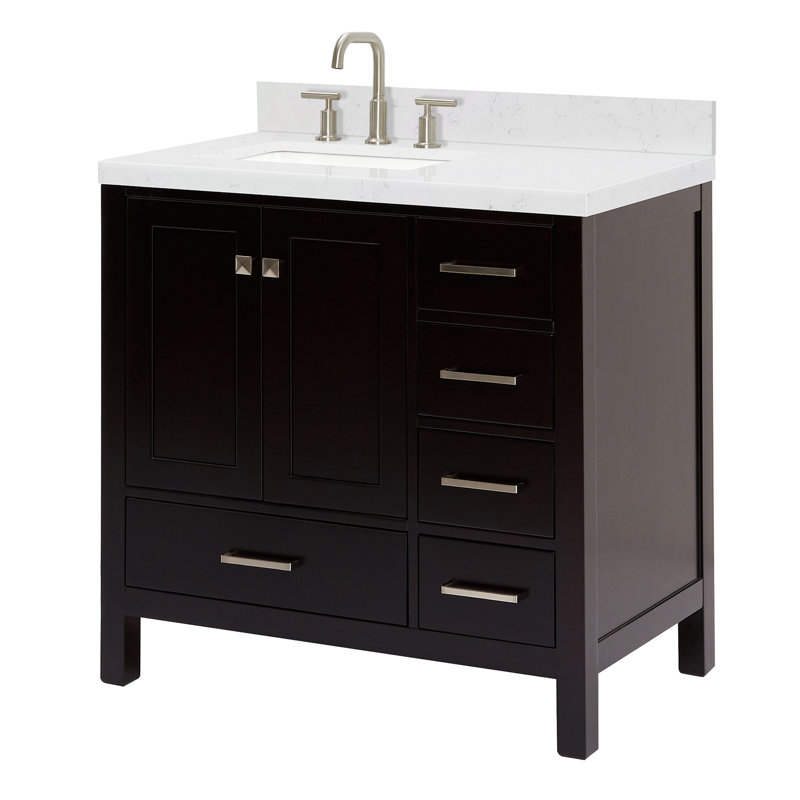  36'' Single Bathroom Vanity with Top, Espresso