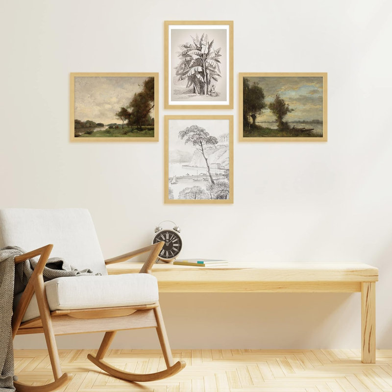 «Rustic Storm», impression de 4 pièces, H 14 po x l 11 po x P 1 po, Brun