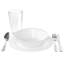 Ensemble 24 pièces de vaisselle et de couverts en verre opale 24 pièces en blanc