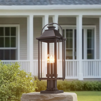 Harper 3-Light Bronze Outdoor Pier Mount Light Lantern Head