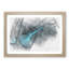 Neon Blue Jellyfish in Abstract - Framed Print-55727921-55727923
