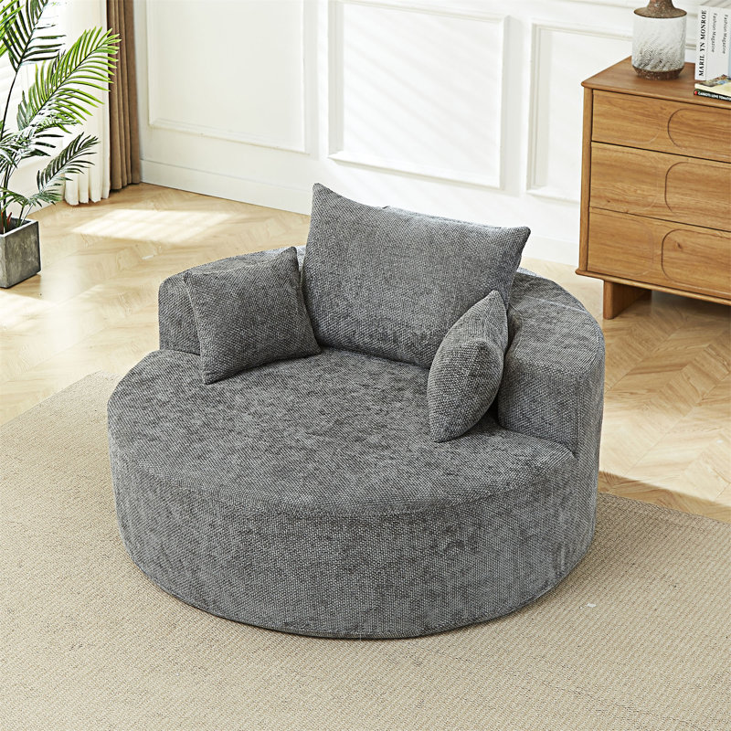 Fauteuil rembourré simple, Gris